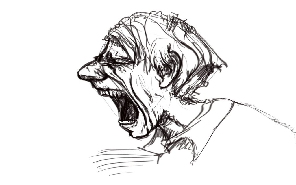 Screaming man sketch